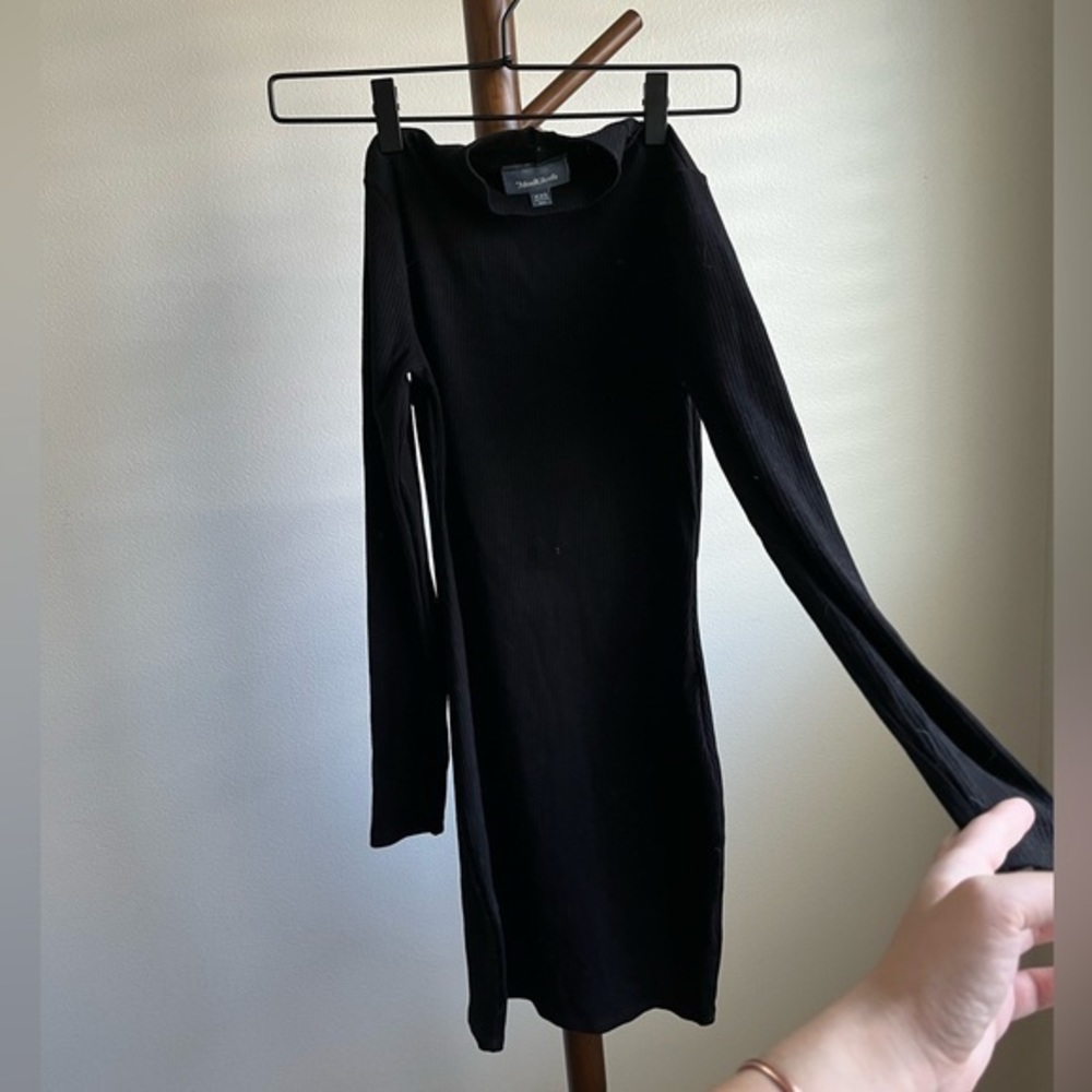 ModCloth Ribbed Short Dress (XXS) black